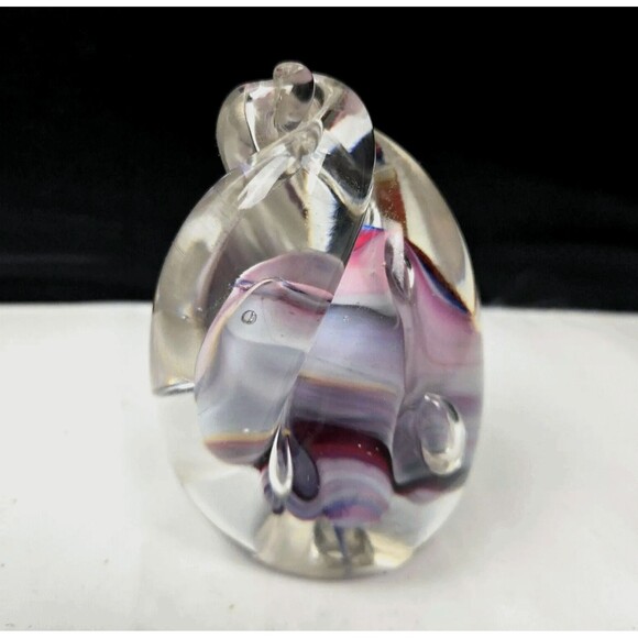 Rollin Karg Dichroic Art Glass Paperweight Twisted Sculpture Design Signed 4"